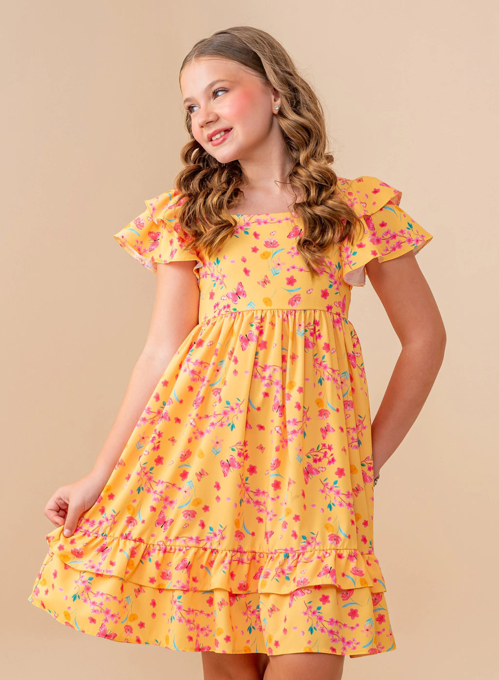 Vestido Eloá Jardim Amarelo