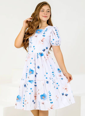 Vestido Laryssa Branco Flowers
