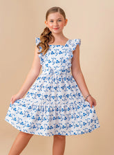 Vestido Jucy Azul Florido