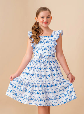 Vestido Jucy Azul Florido