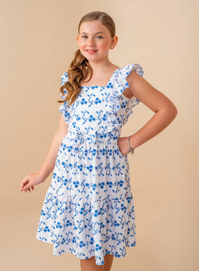 Vestido Jucy Azul Florido