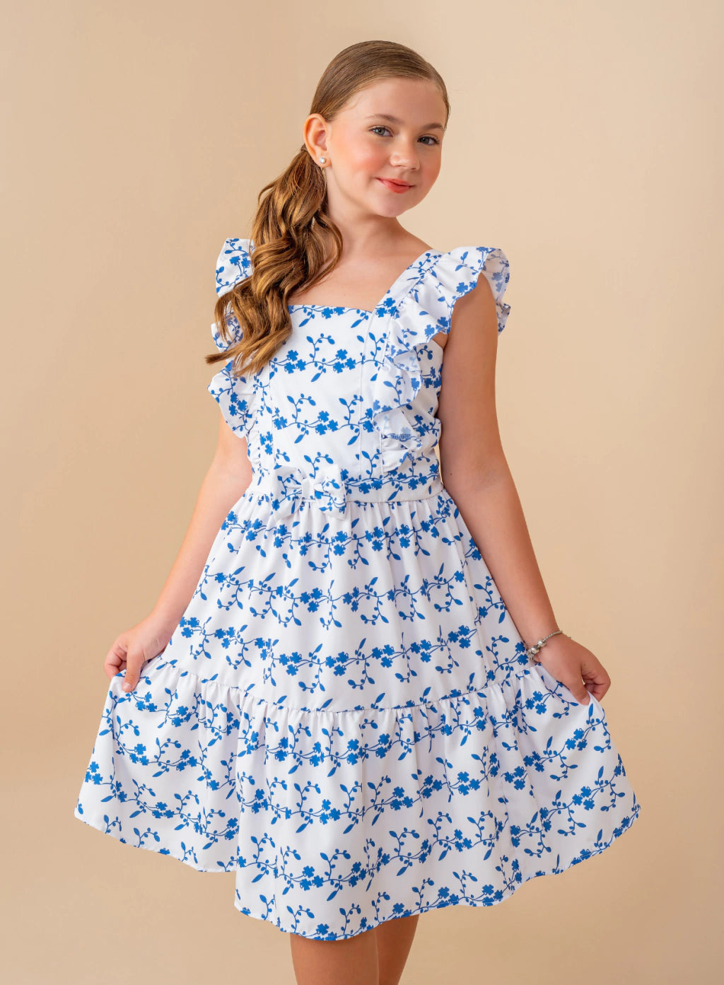 Vestido Jucy Azul Florido