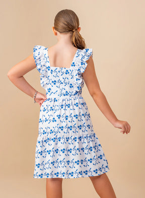 Vestido Jucy Azul Florido