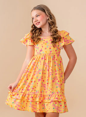 Vestido Eloá Jardim Amarelo