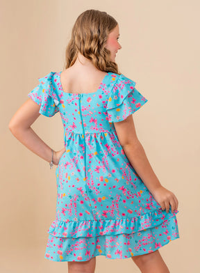 Vestido Eloá Jardim Verde Água
