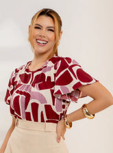 Blusa Jolie Vinho Estampado