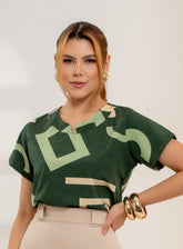 Blusa Thais Verde Estampado